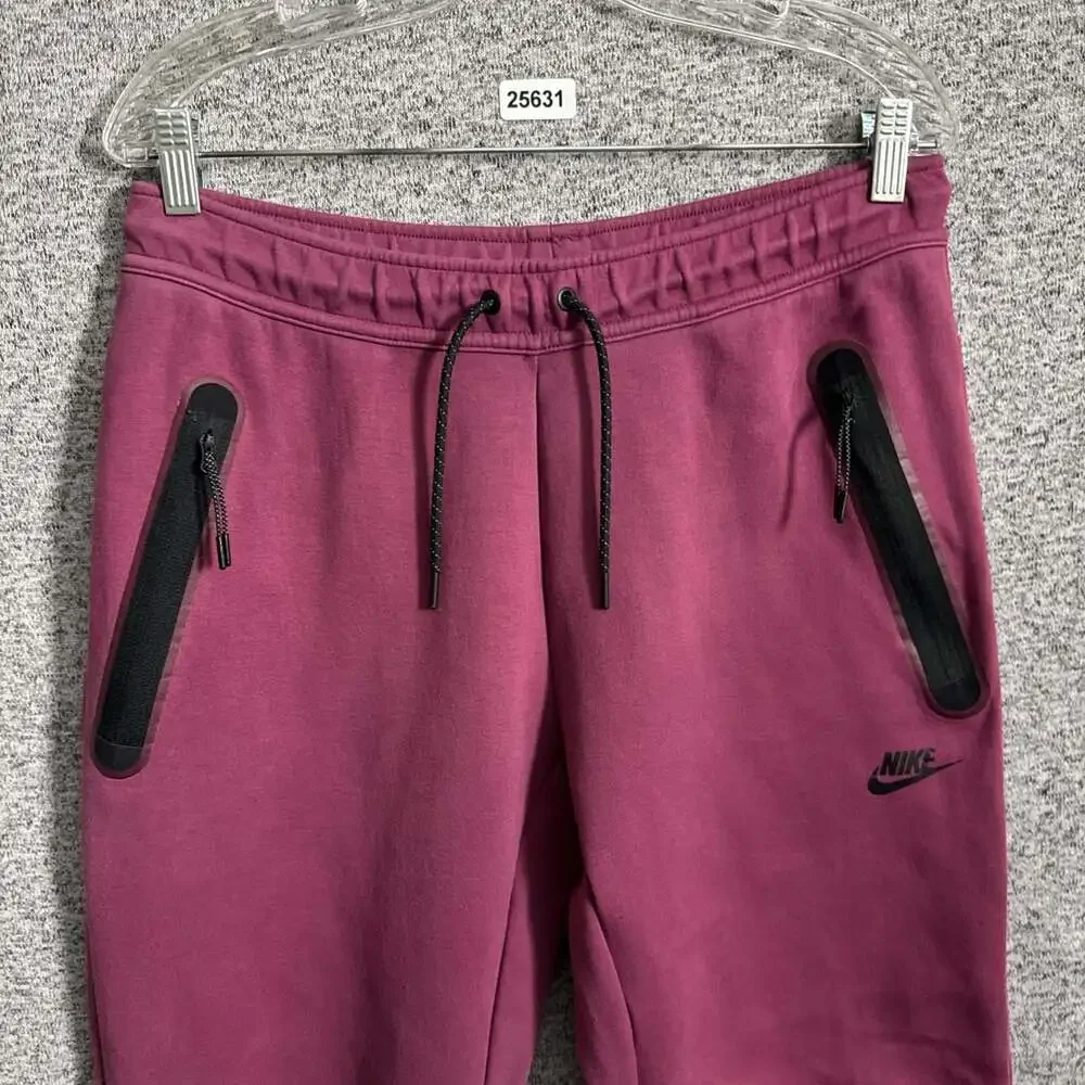 Nike Tech Fleece Men's Size Medium Rosewood Straight Leg Bungee Pants